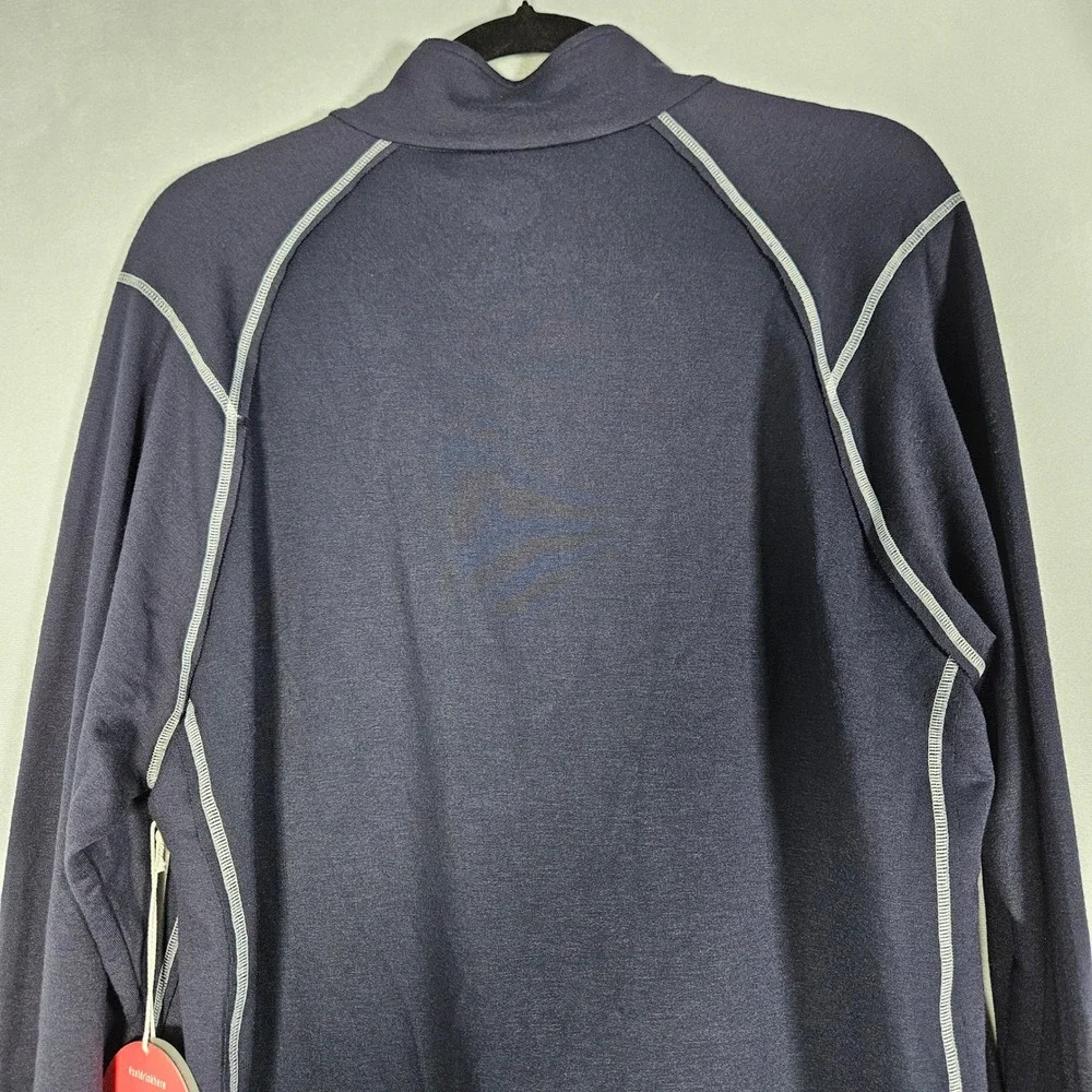 NWT Toes on the Nose Barrel Raglan Half Zip Men L Navy Performance Gorpcore Surf